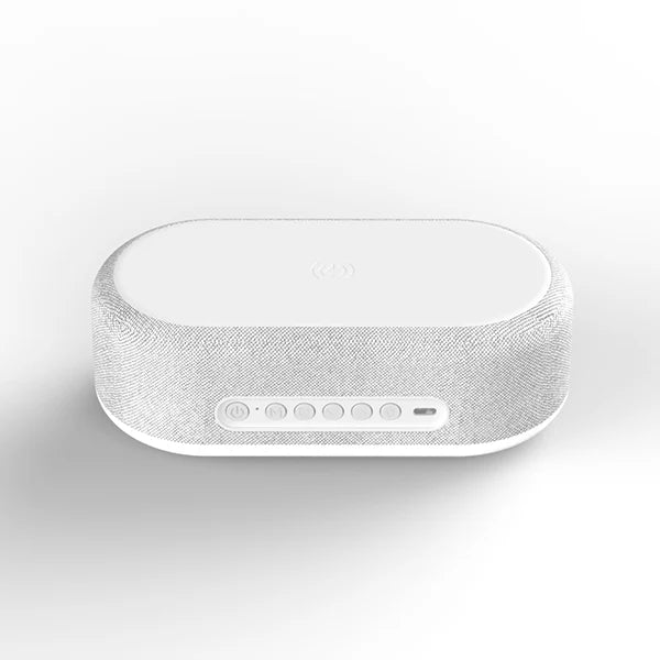 Engage, Wireless RGB Lights Bluetooth Speaker With Digital Alarm Clock - White - Image 3