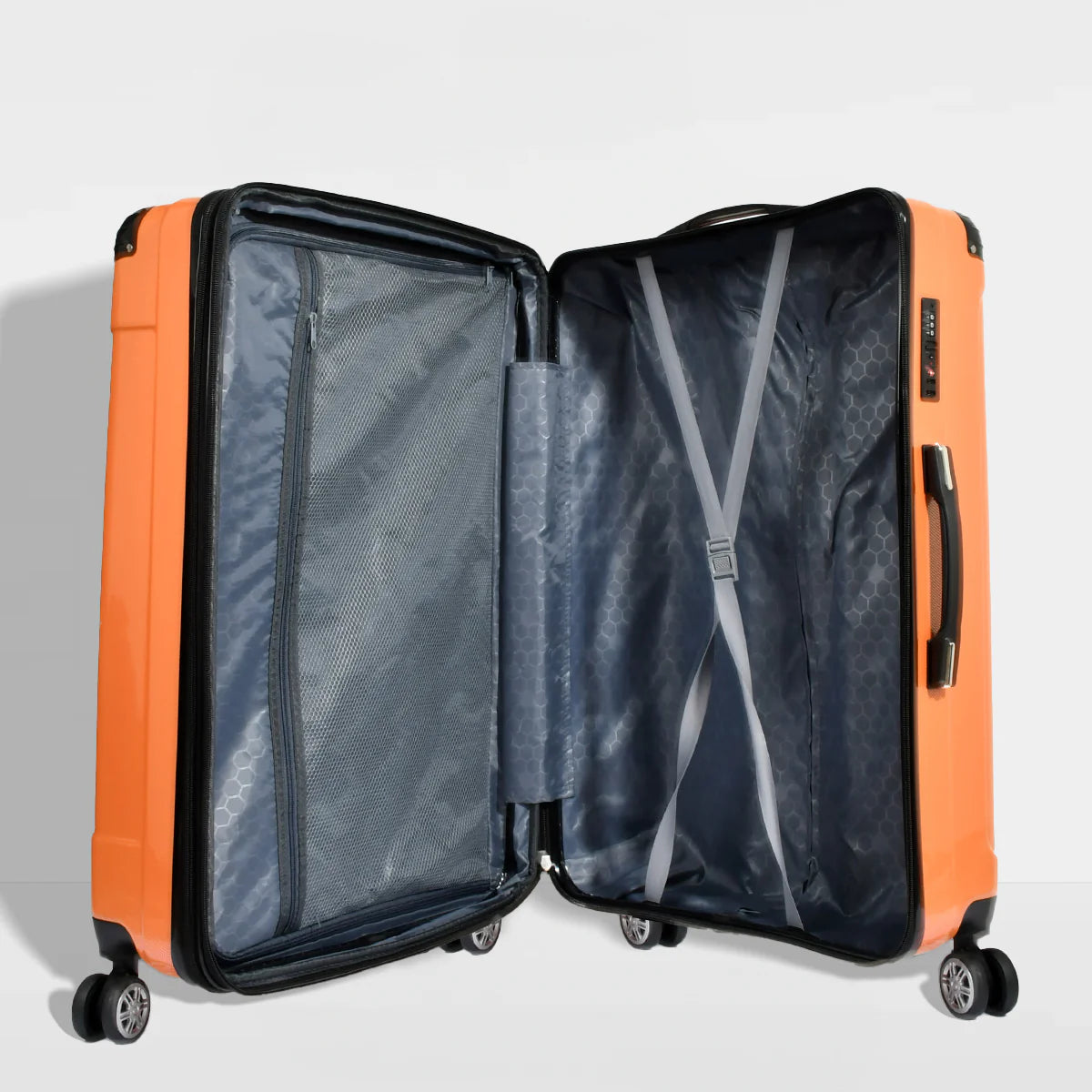 Smart Polo, 3-Piece Luggage Set – ABS Expandable Suitcases (28"/24"/20") - Orange - Image 5