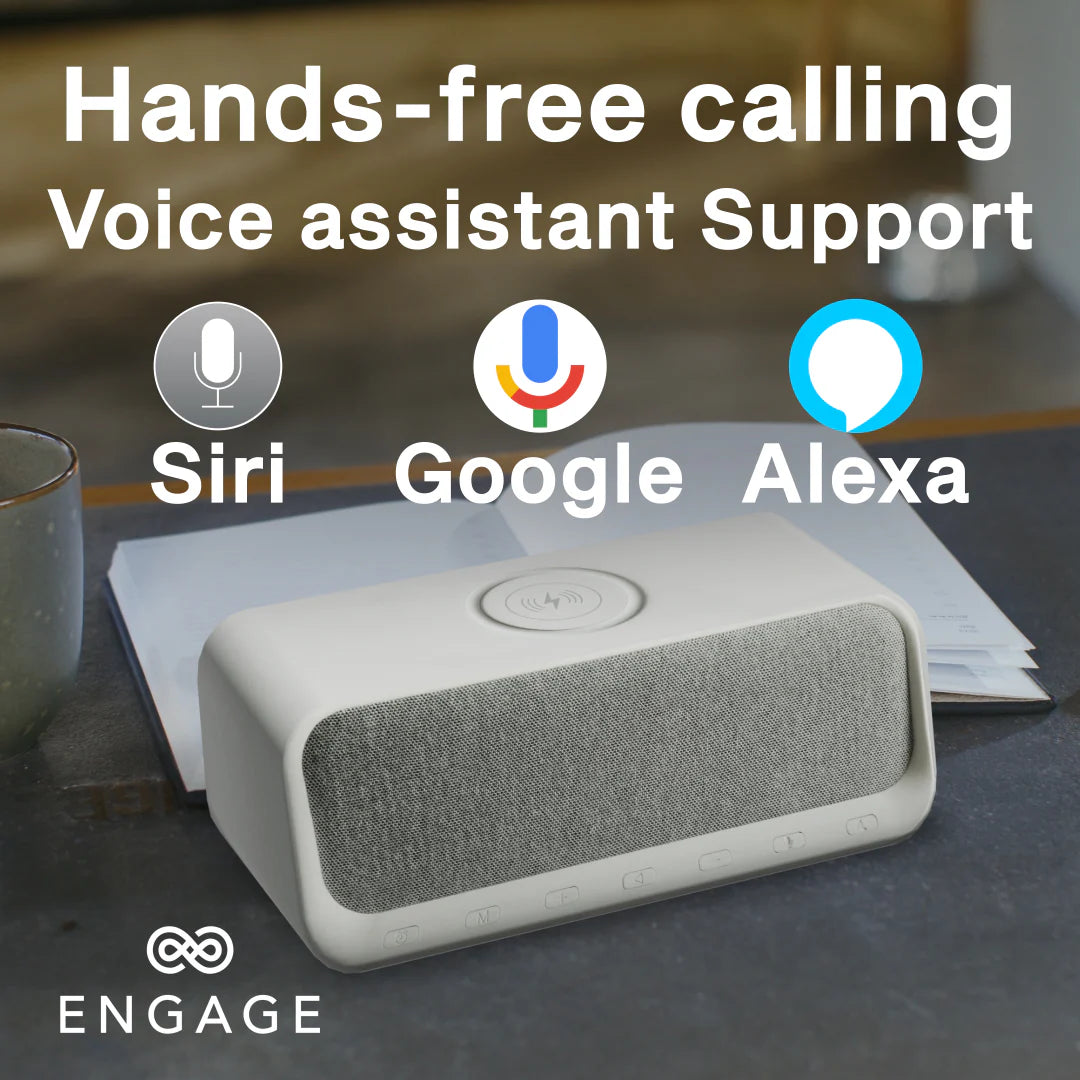 Engage, Multifunctional Bluetooth Speaker with Digital Alarm Clock - White - Image 4