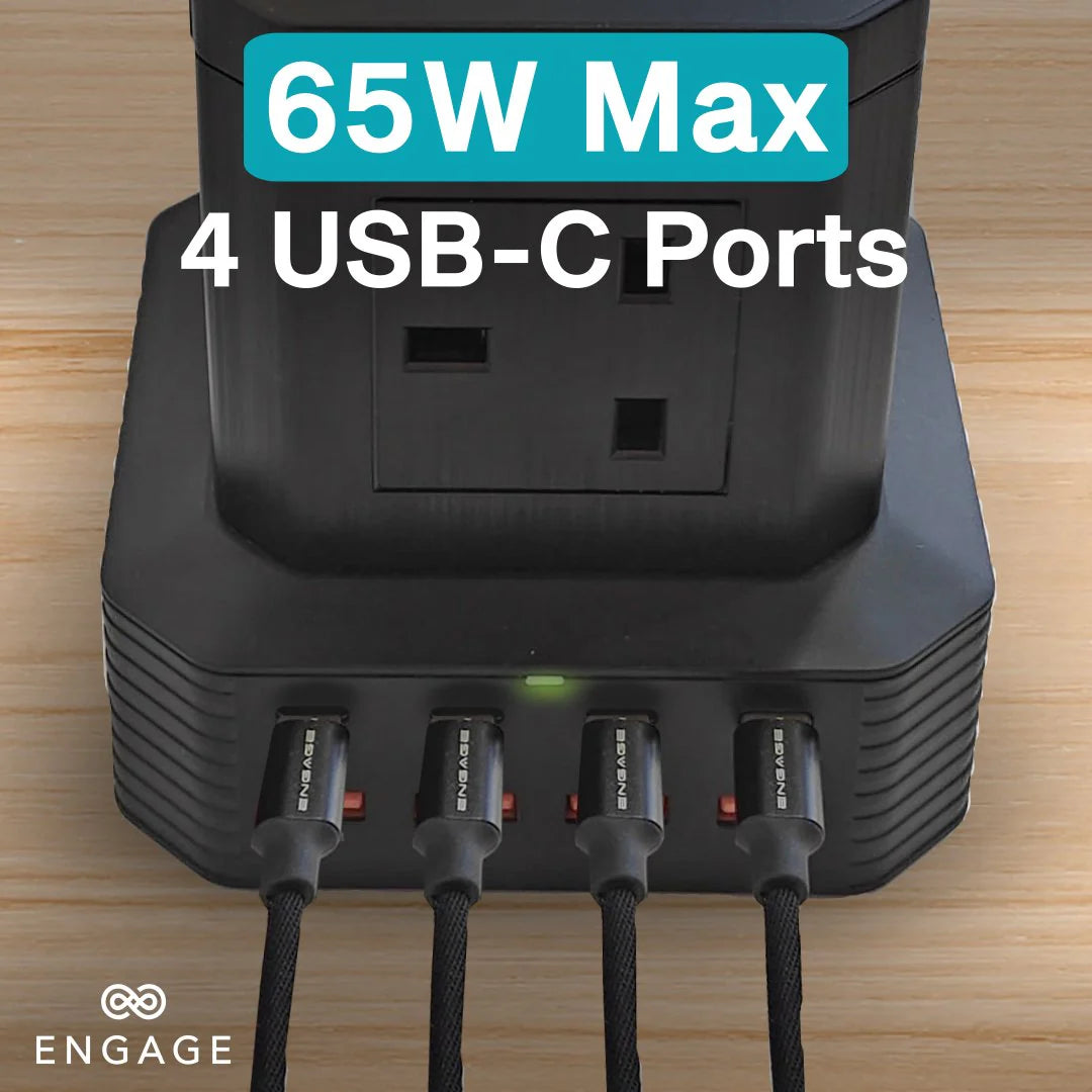 Engage, 13-in-1 Ports, GaN High-Speed Power Socket (65W) - Black - Image 8