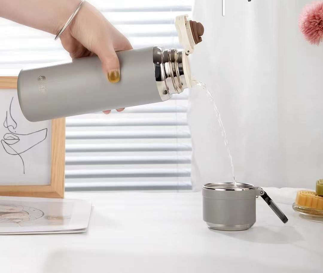 D.kadi KD1077 Water Vacuum Bottle - 500ML - Grey - Image 4