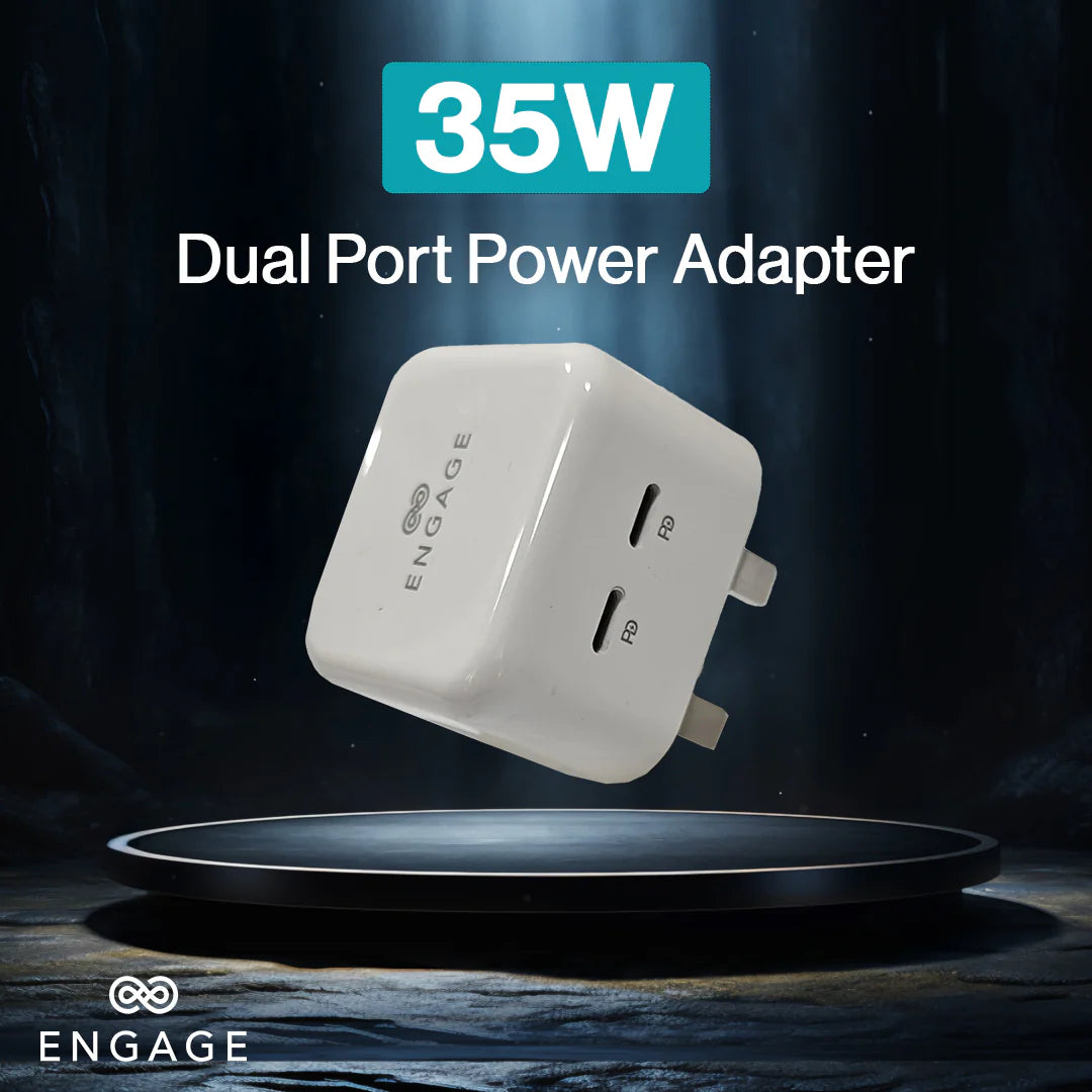 Engage, Dual USB-C Port Power Adapter (35W) - White - Image 3