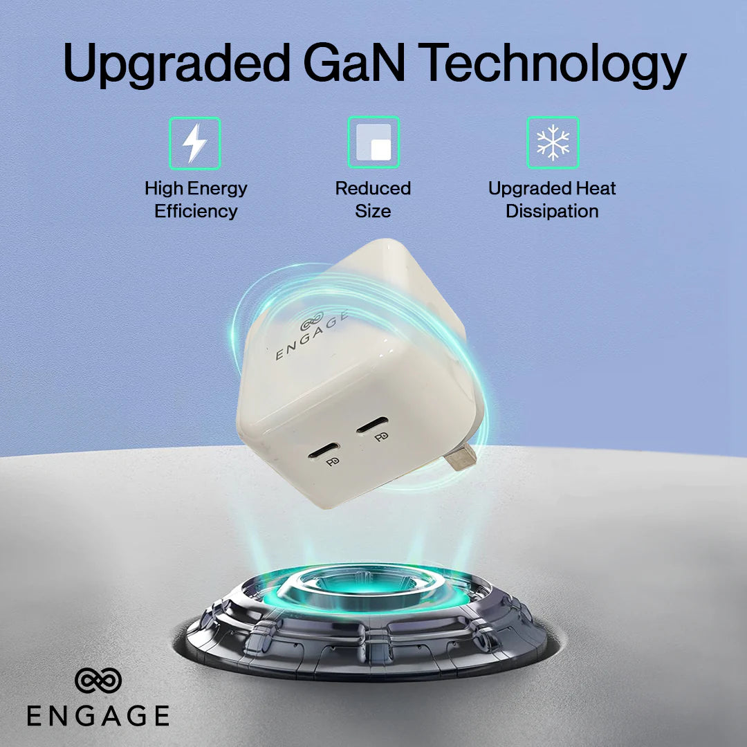Engage, Dual USB-C Port Power Adapter (35W) - White - Image 4