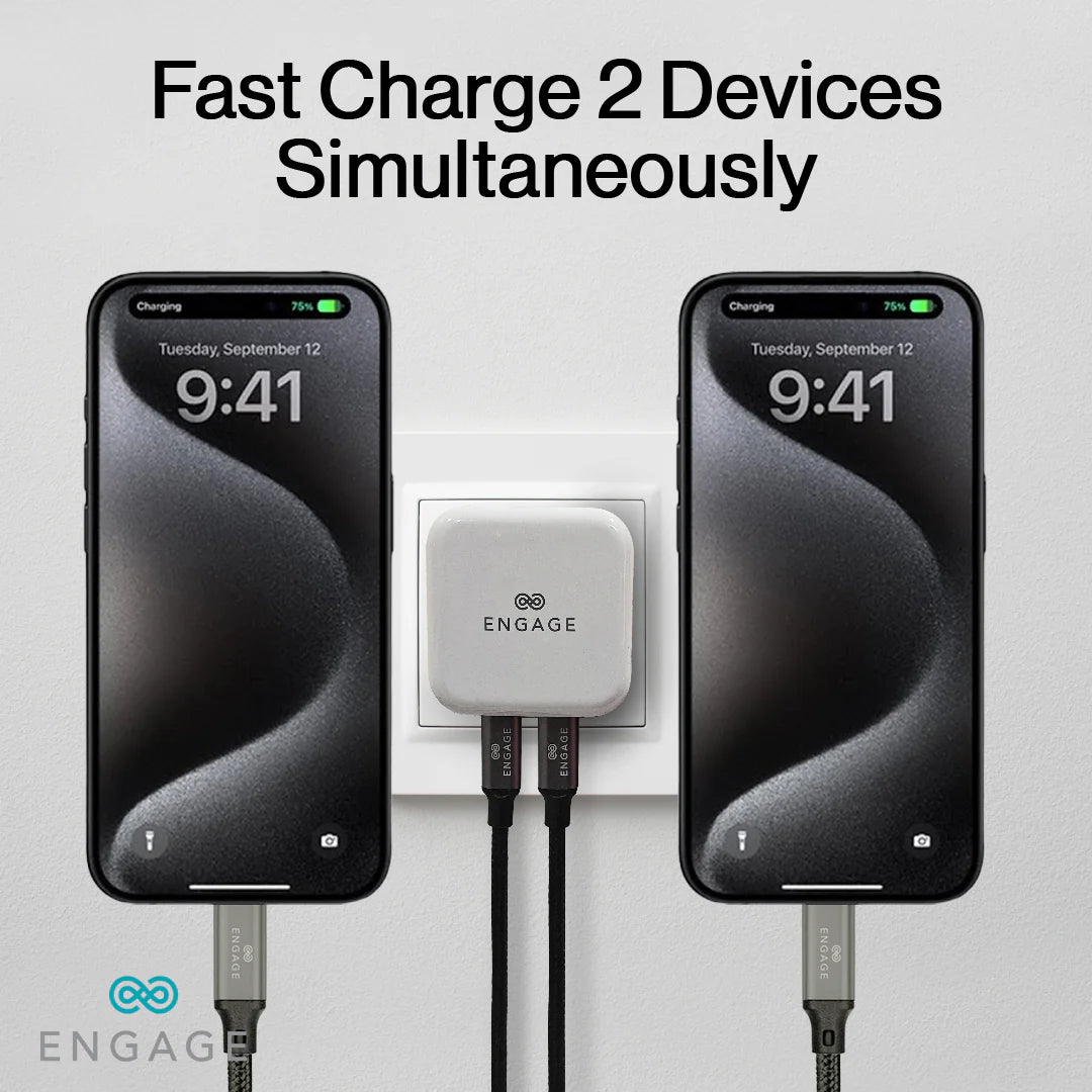 Engage, Dual USB-C Port Power Adapter (35W) - White - Image 6