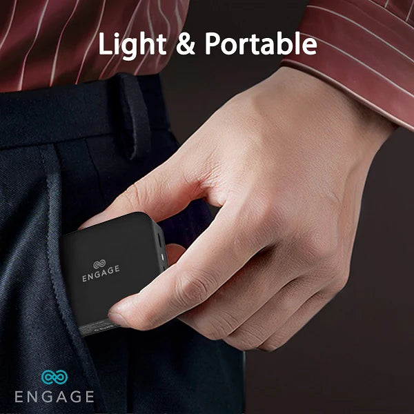 Engage, Foldable Dual USB-C Power Adapter (65W) - Black - Image 10
