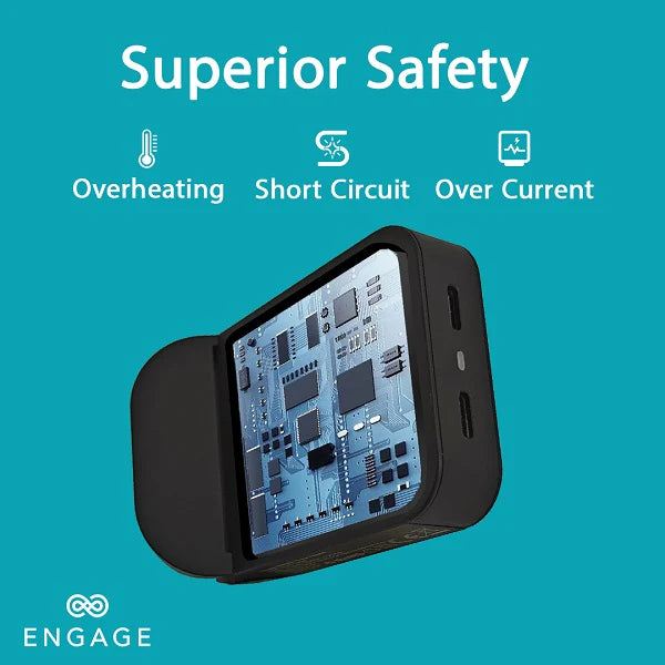 Engage, Foldable Dual USB-C Power Adapter (65W) - Black - Image 8