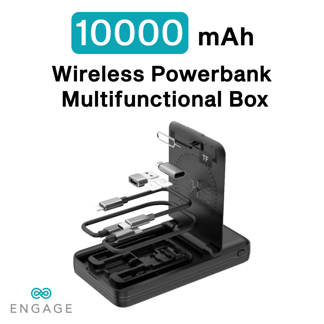 Engage, Wireless Power Bank (10000mAh), Multi-Functional Box - Black - Image 5
