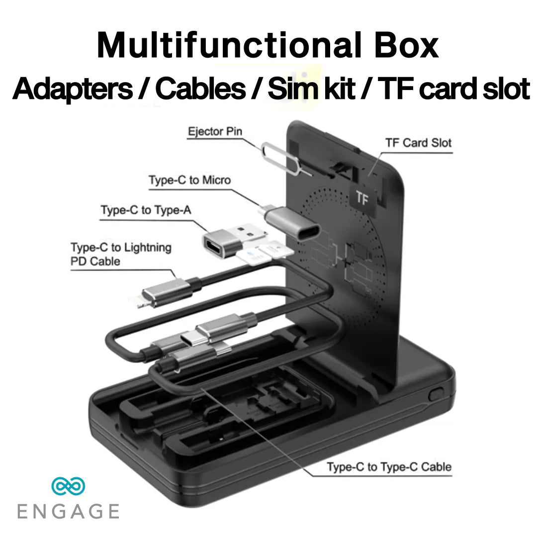 Engage, Wireless Power Bank (10000mAh), Multi-Functional Box - Black - Image 8