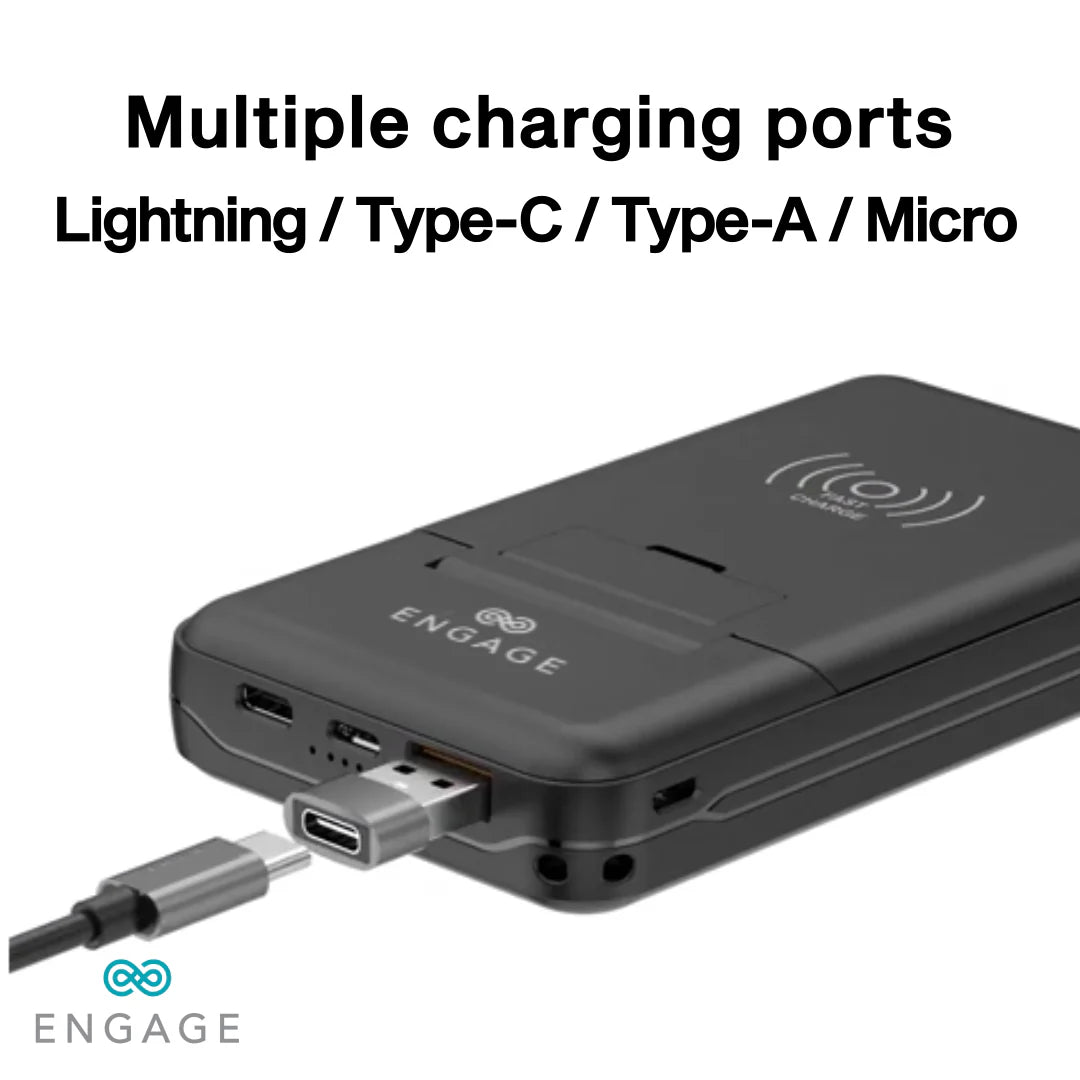 Engage, Wireless Power Bank (10000mAh), Multi-Functional Box - Black - Image 9