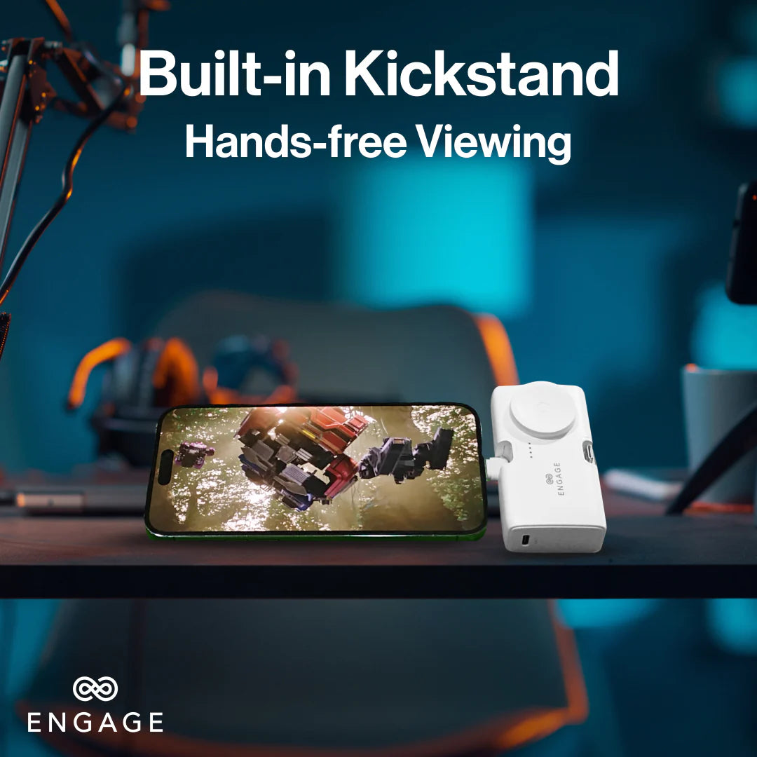 Engage, Portable Dual Port Lightning/USB-C & Watch Charging Power Bank (5000mAh) - White - Image 10