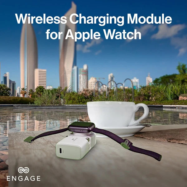 Engage, Portable Dual Port Lightning/USB-C & Watch Charging Power Bank (5000mAh) - White - Image 11