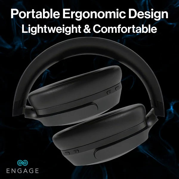 Engage Over-Ear Wireless Hybrid ANC Headphones – Dual Drivers, 70H Playtime, Transparency Mode - Black - Image 6