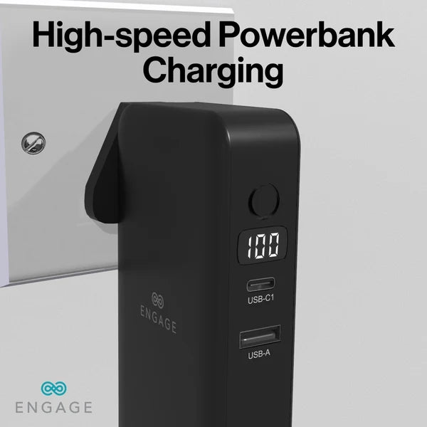 Engage, Hybrid 65W GaN Charger 10000mAh Power Bank - Black - Image 8