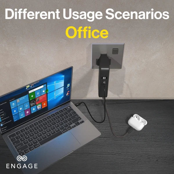 Engage, Hybrid 65W GaN Charger 10000mAh Power Bank - Black - Image 12