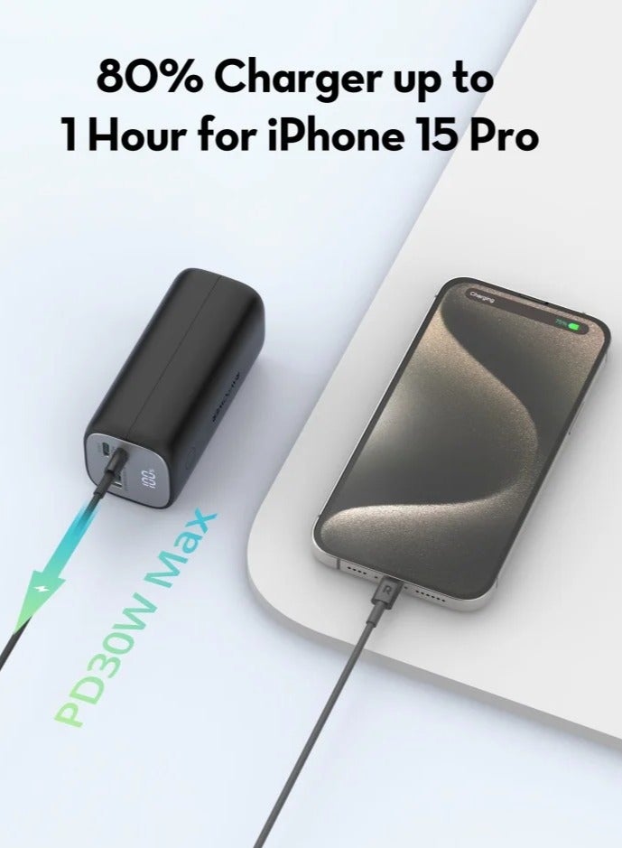 14000 mAh RAV Power RP-PB208 Mini PD Pioneer PD30W 3-Port Power Bank Black - Default Title - Image 3