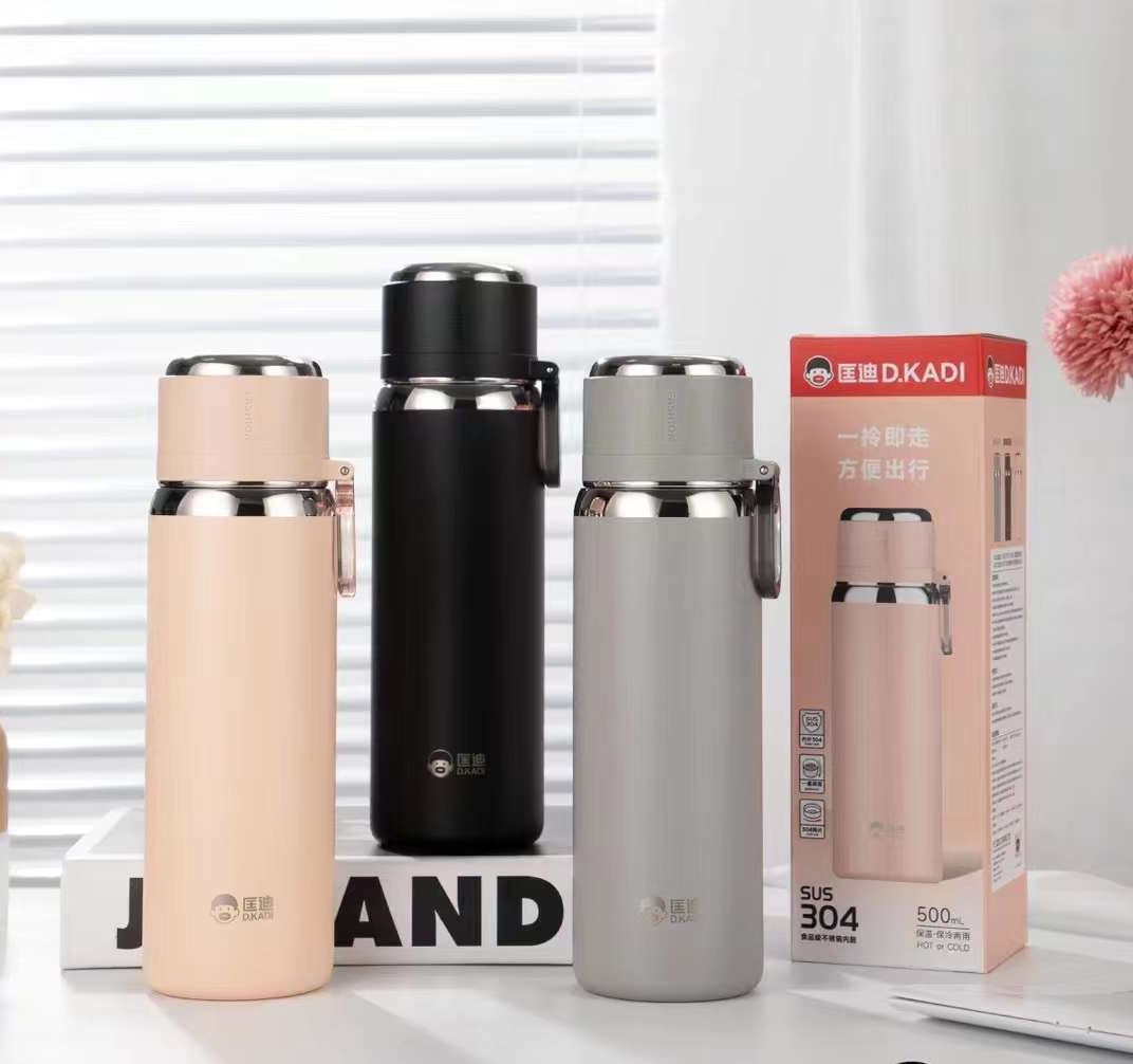 D.kadi KD1077 Water Vacuum Bottle - 500ML - Grey - Image 9