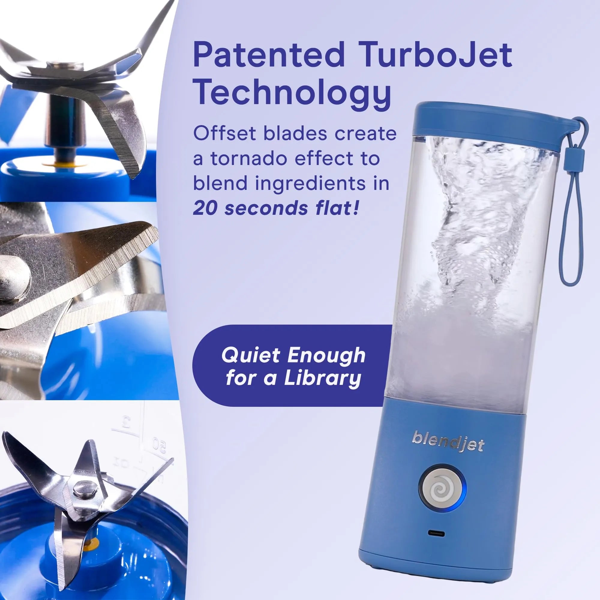 Blendjet V2 Portable Blender 16oz, Smoothie Maker, Fruit Blender, BPA-Free, 475ml, 200W, Sports Bottle, USB-C Rechargeable - Sea Glass - Default Title - Image 6