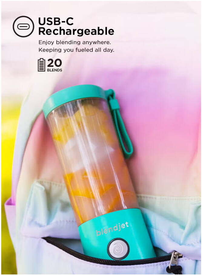 Blendjet V2 Portable Blender 16oz, Smoothie Maker, Fruit Blender, BPA-Free, 475ml, 200W, Sports Bottle, USB-C Rechargeable- Mint - Default Title - Image 3