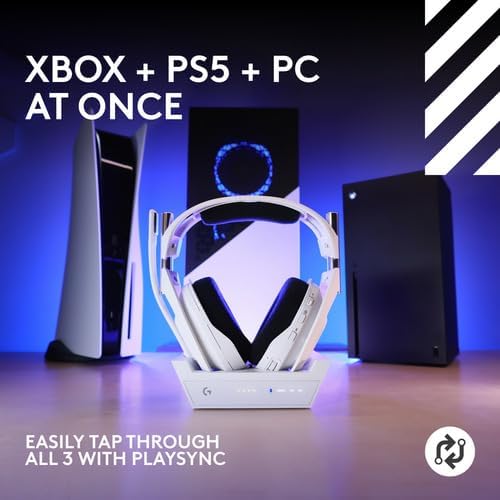 Logitech, Astro A50 X LIGHTSPEED Wireless Gaming Headset + Base Station, PRO-G GRAPHENE, PLAYSYNC, Xbox Series X|S + PS5 + PC/mac - White - White - Image 11