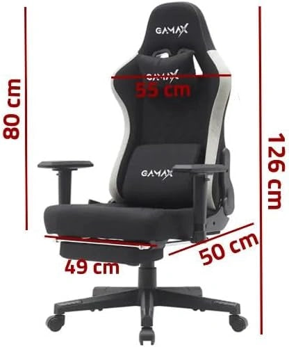 Gamax Gaming Chair model BS-7970 With Foot Rest - Black - Image 7