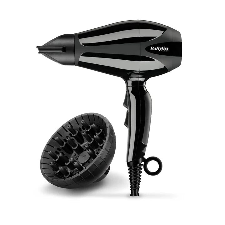 Babyliss Ac Dryer 2400W 2 Nozzles Ionic Black 124Km/H 2 Heat 2 Speed Cold Shot Frizz Control Diffuser - Default Title - Image 3