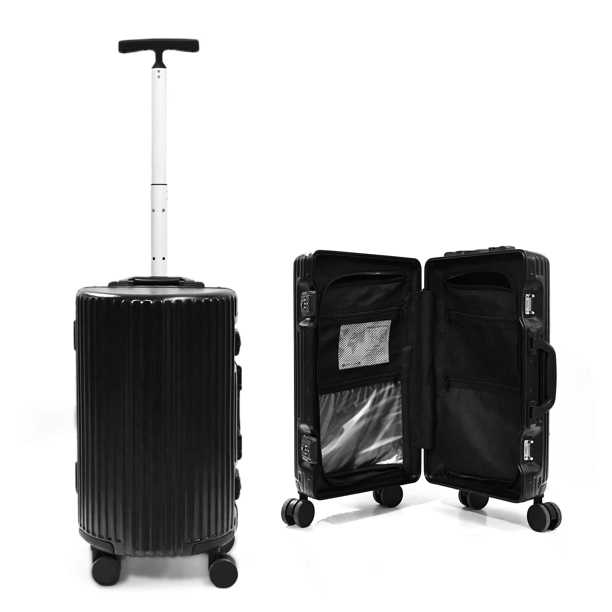 Bagsouq Essentials, Barrel Travel ABS + PC Carry-On Luggage - 20" - Pink - Image 6