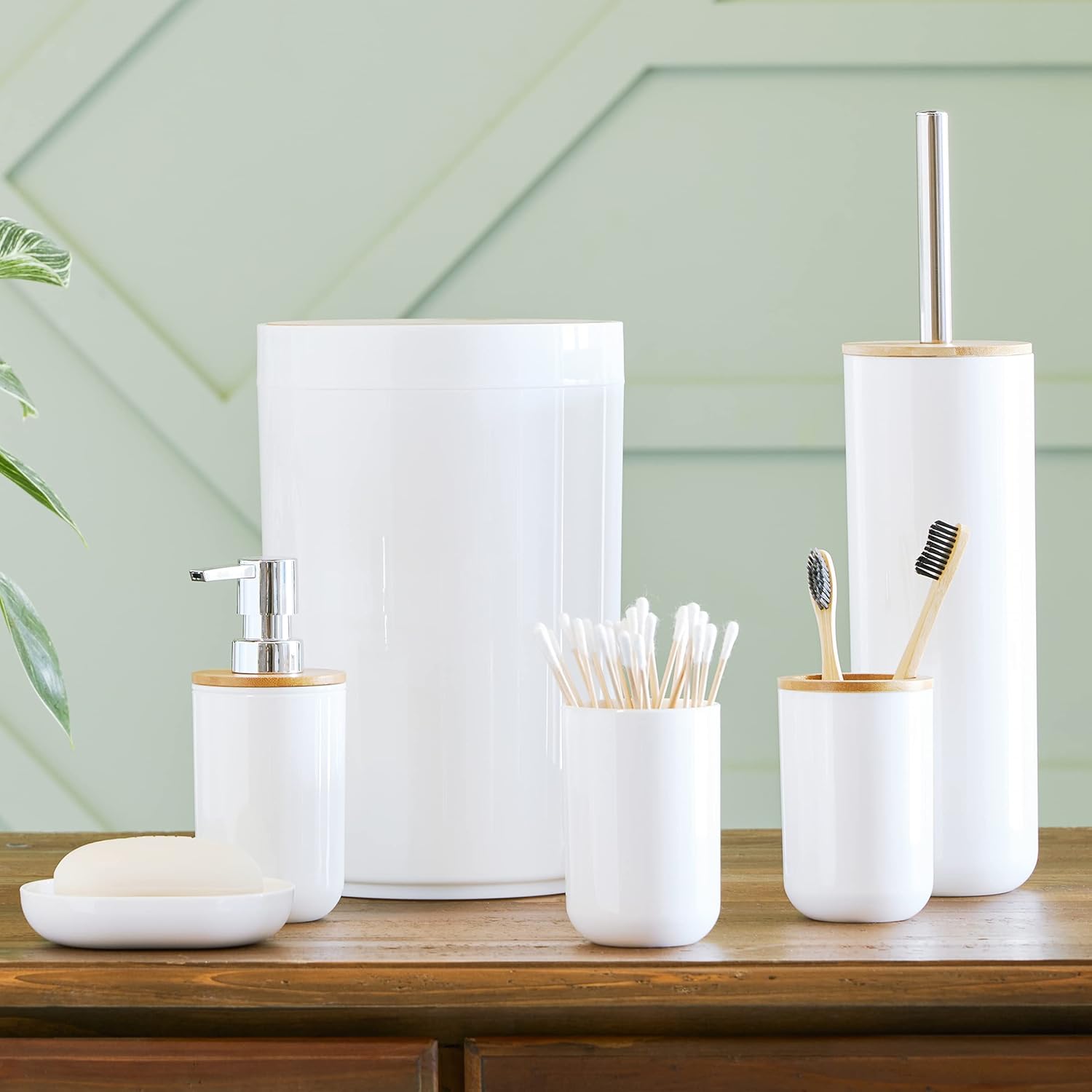 Bathroom Sanitary Set Pack of 6 White - Default Title - Image 5