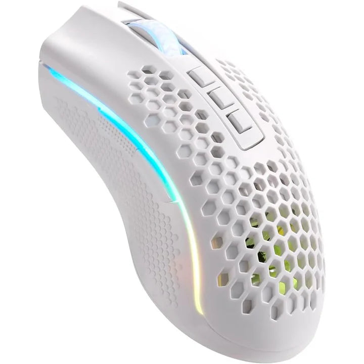 Redragon M808, KS Storm Pro Dual Mode Wired & Wireless RGB Gaming Mouse - White - White - Image 3
