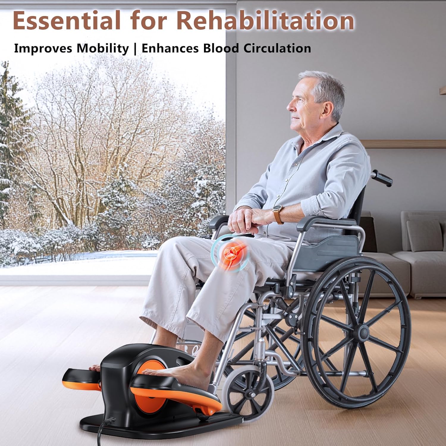 Black Bull Under Desk Elliptical Exercise Machine, Ellipse Leg Exerciser with Remote - Default Title - Image 5