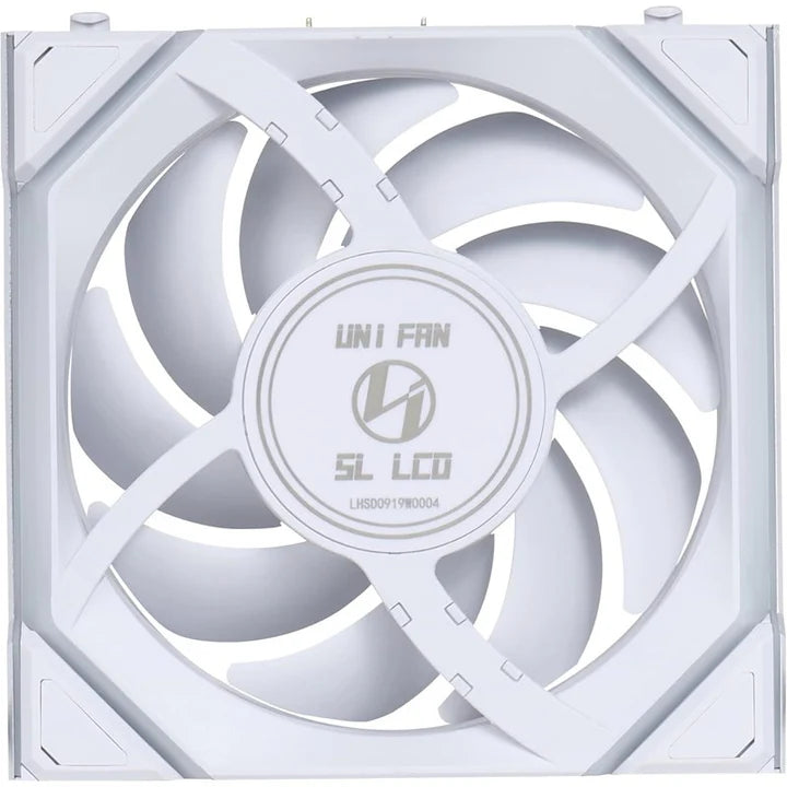 LIAN LI, UNI FAN SL Wireless LCD Reverse Blade 120mm ARGB Case Fans with 1.6” LCD Screen (3 Pack) - White - White - Image 6