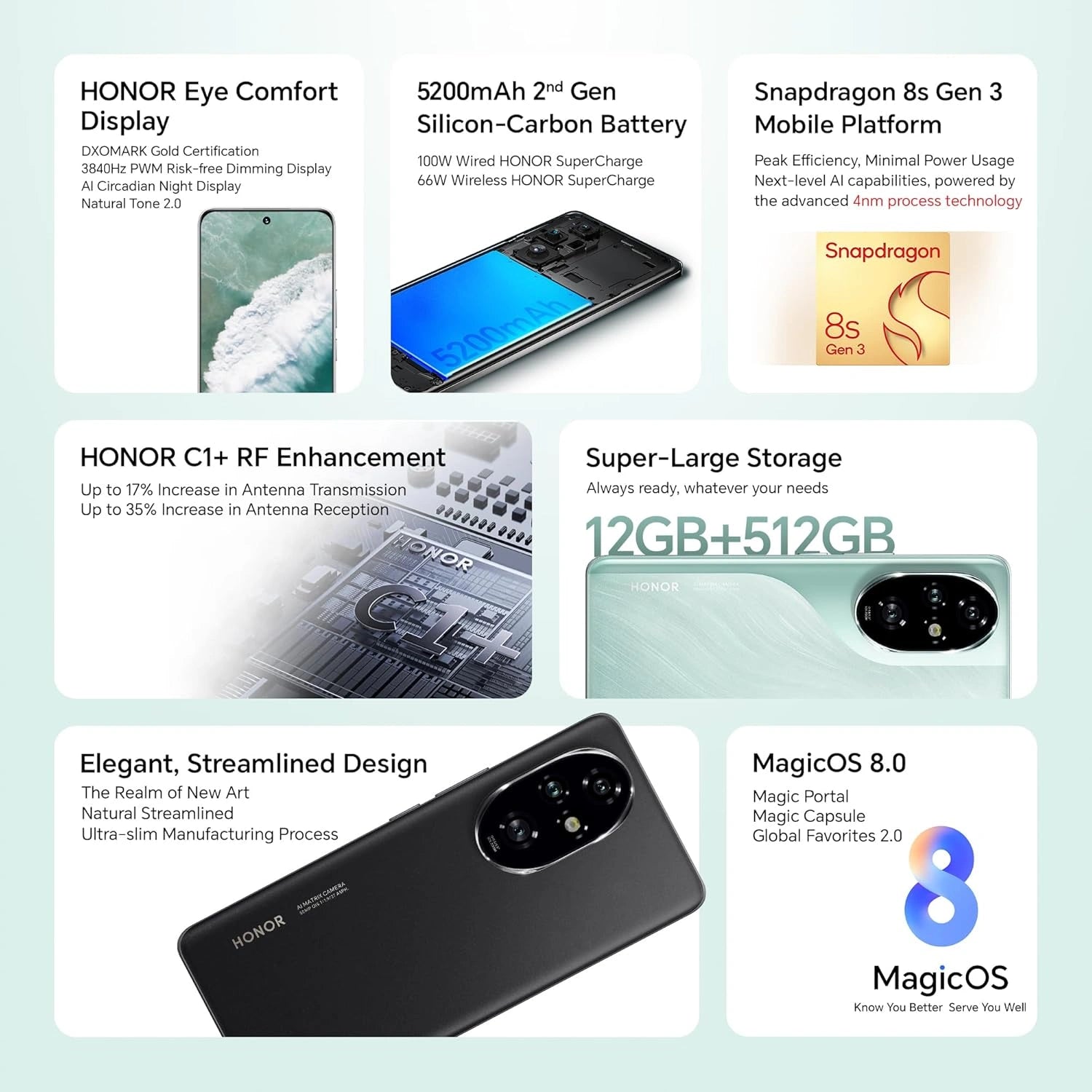 Honor 200 Pro 5G 6.78 Inch 512GB 12GB RAM - Black - Default Title - Image 5