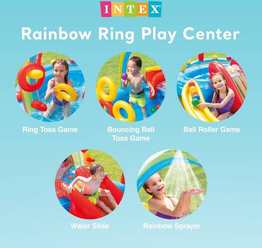 INTEX Rainbow Ring Play Center ,2 Years And Above, Multi Color, 57453Np - Default Title - Image 4