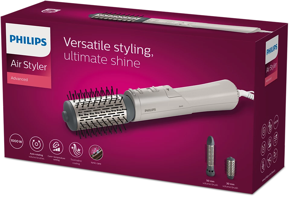 Philips, 7000 Series Air Styler 1000W – Rotating ThermoBrush with Ionic Care, 30mm & 50mm Brushes for Volume & Shine - Default Title - Image 7