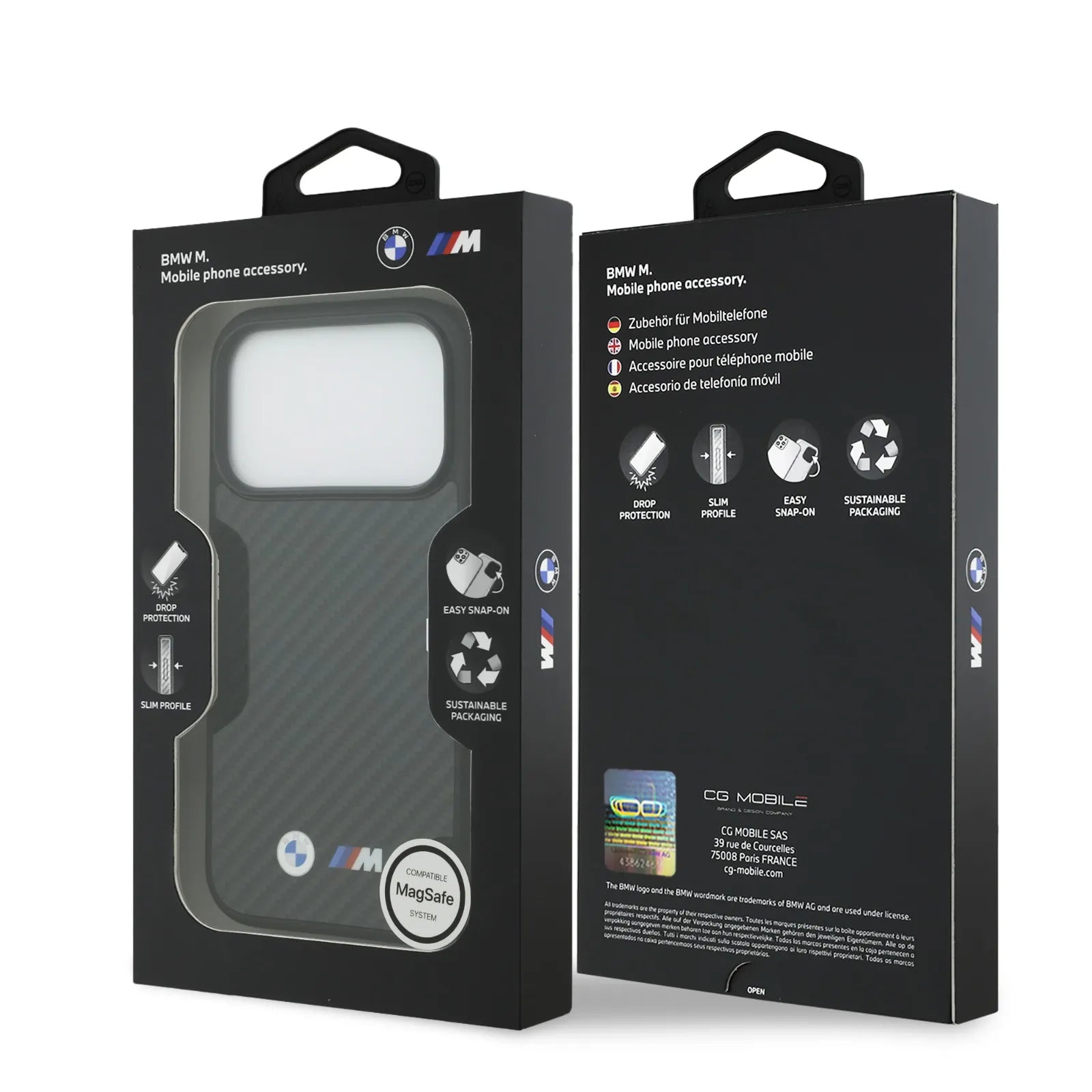 BMW, MagSafe Kevlar Case with Metal Logos, iPhone 17 Pro - Sky Blue - Image 8