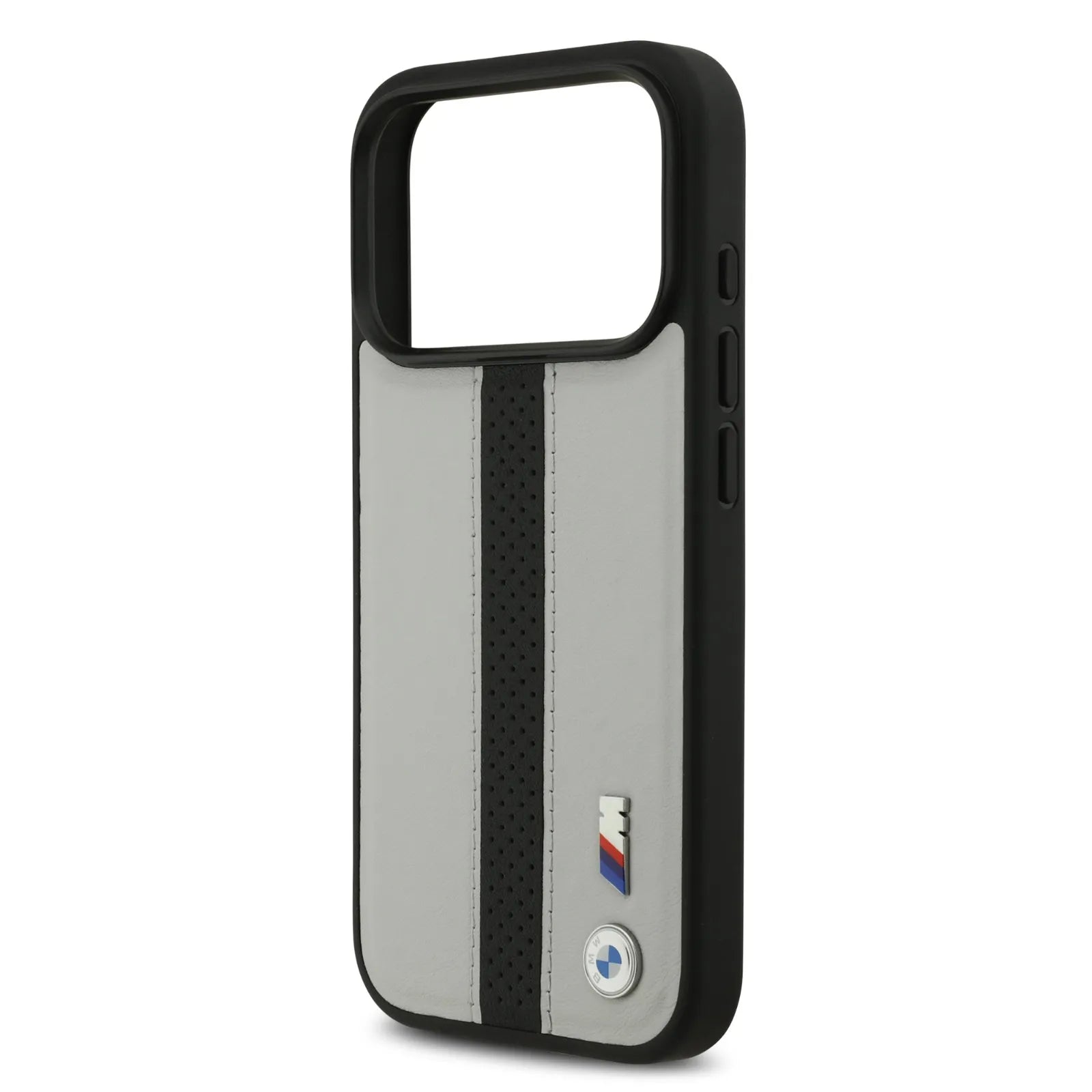 BMW, PU Leather Case with Perforated Stripes & Metal Logos, iPhone 17 Pro - Navy/Black - Image 22