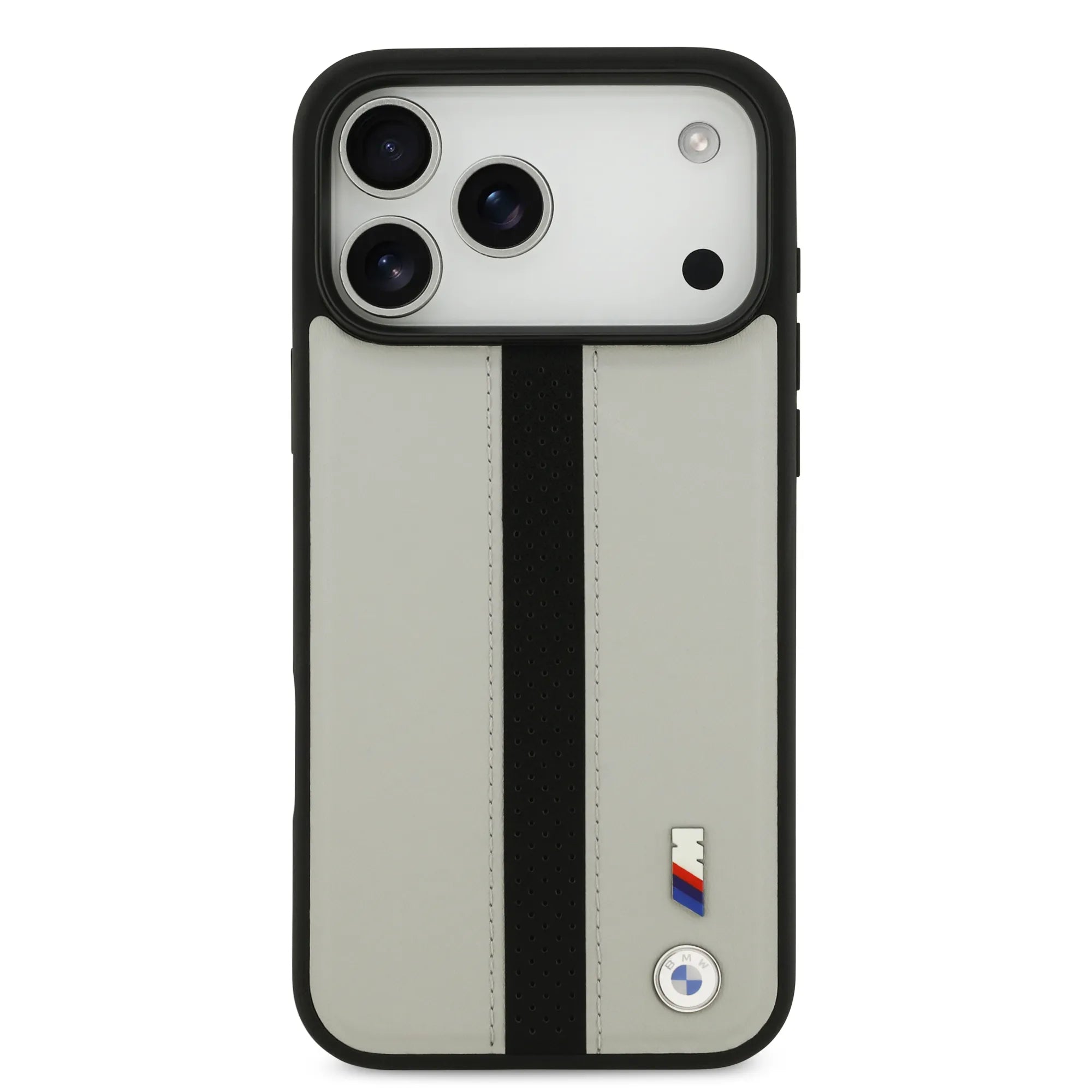 BMW, PU Leather Case with Perforated Stripes & Metal Logos, iPhone 17 Pro Max - Navy/Black - Image 19