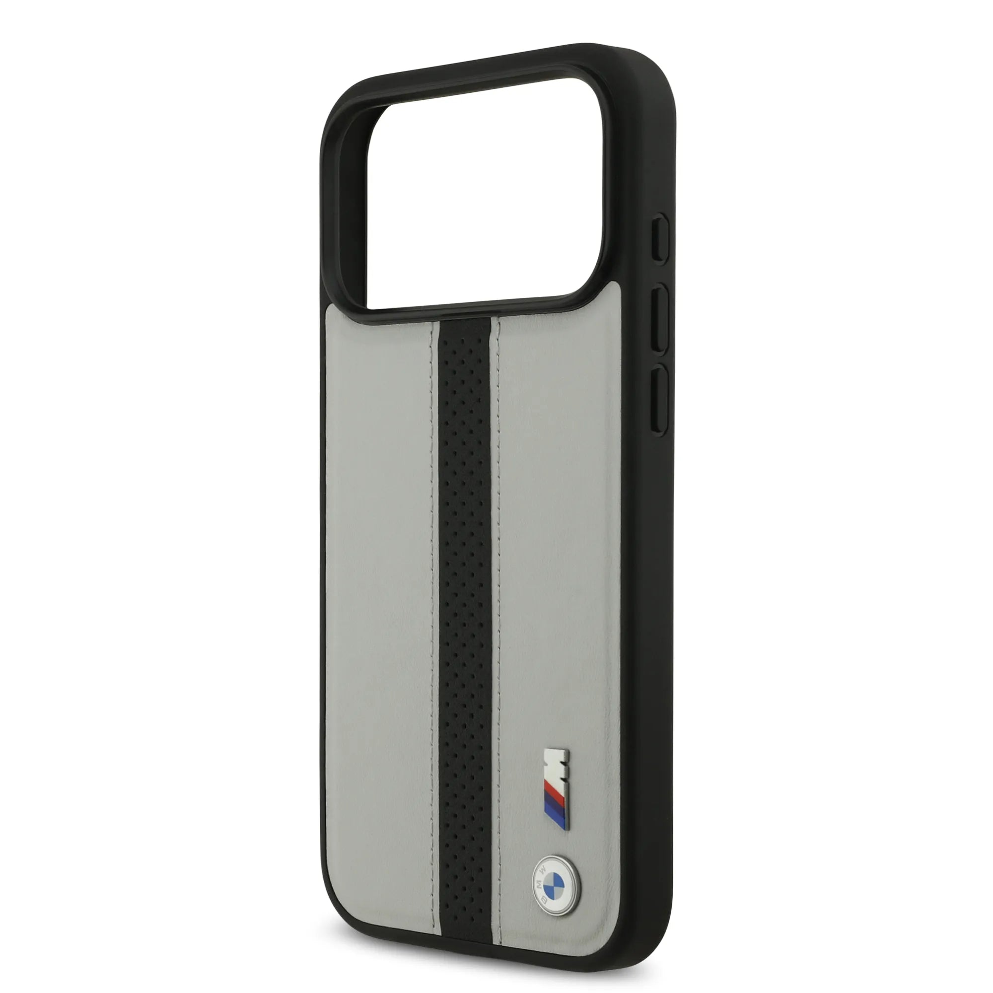 BMW, PU Leather Case with Perforated Stripes & Metal Logos, iPhone 17 Pro Max - Navy/Black - Image 22