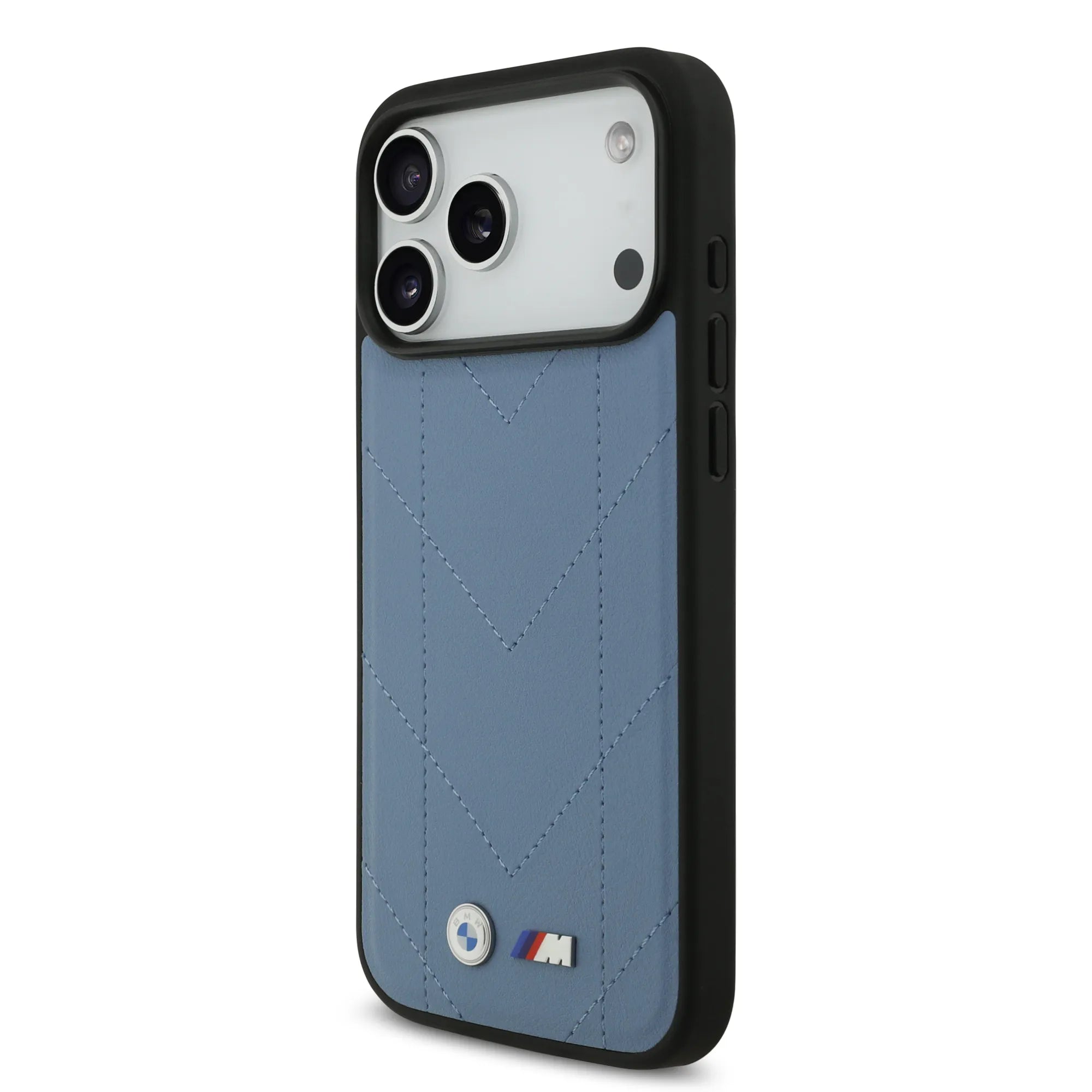 BMW, MagSafe PU Quilted Leather Case with Metal Logos, iPhone 17 Pro Max - Blue - Image 4