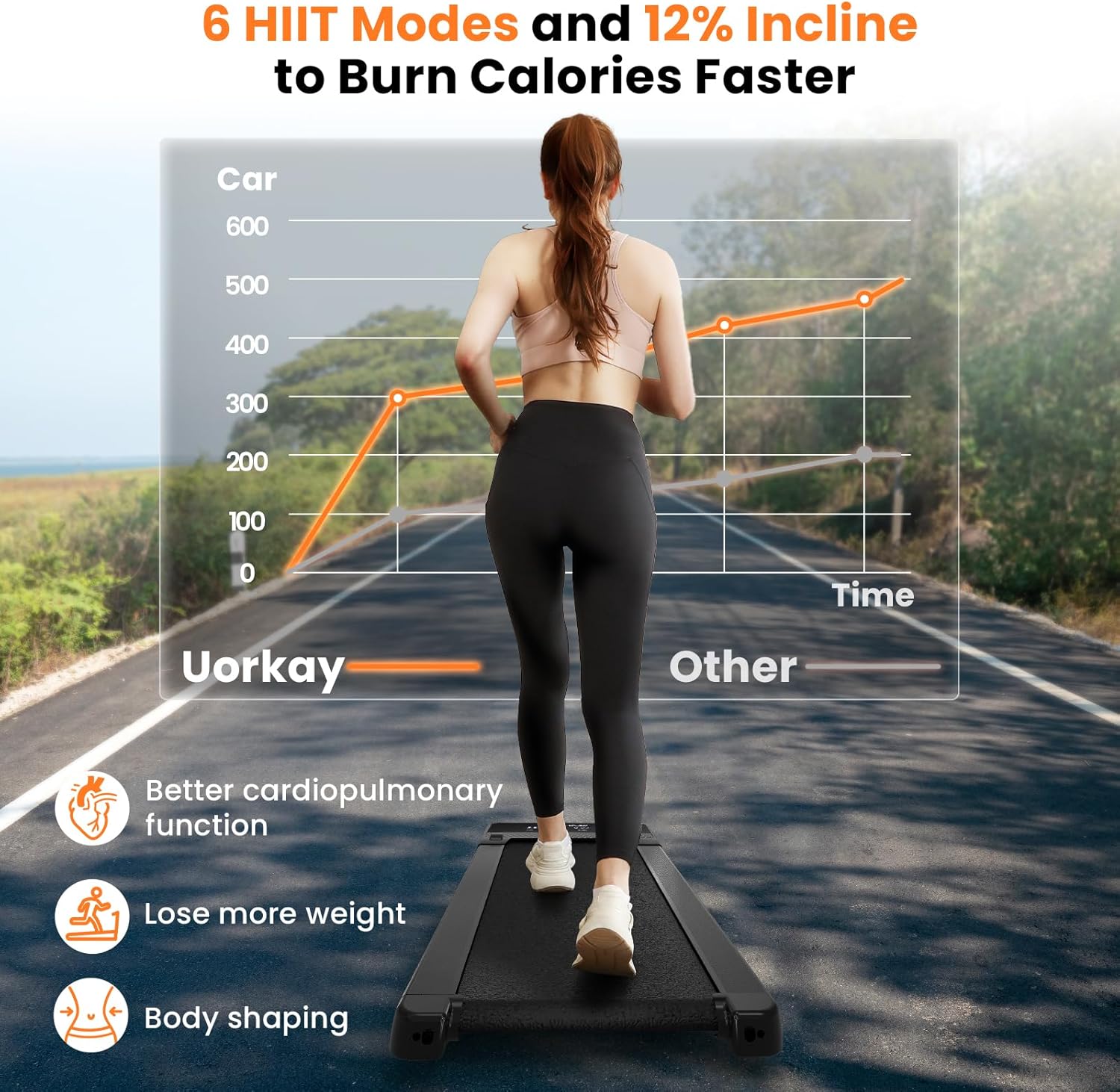 Black Bull 12% Auto Incline walking Treadmill with handrail With Big monitor and Flashlight,with bluetooth - Default Title - Image 3