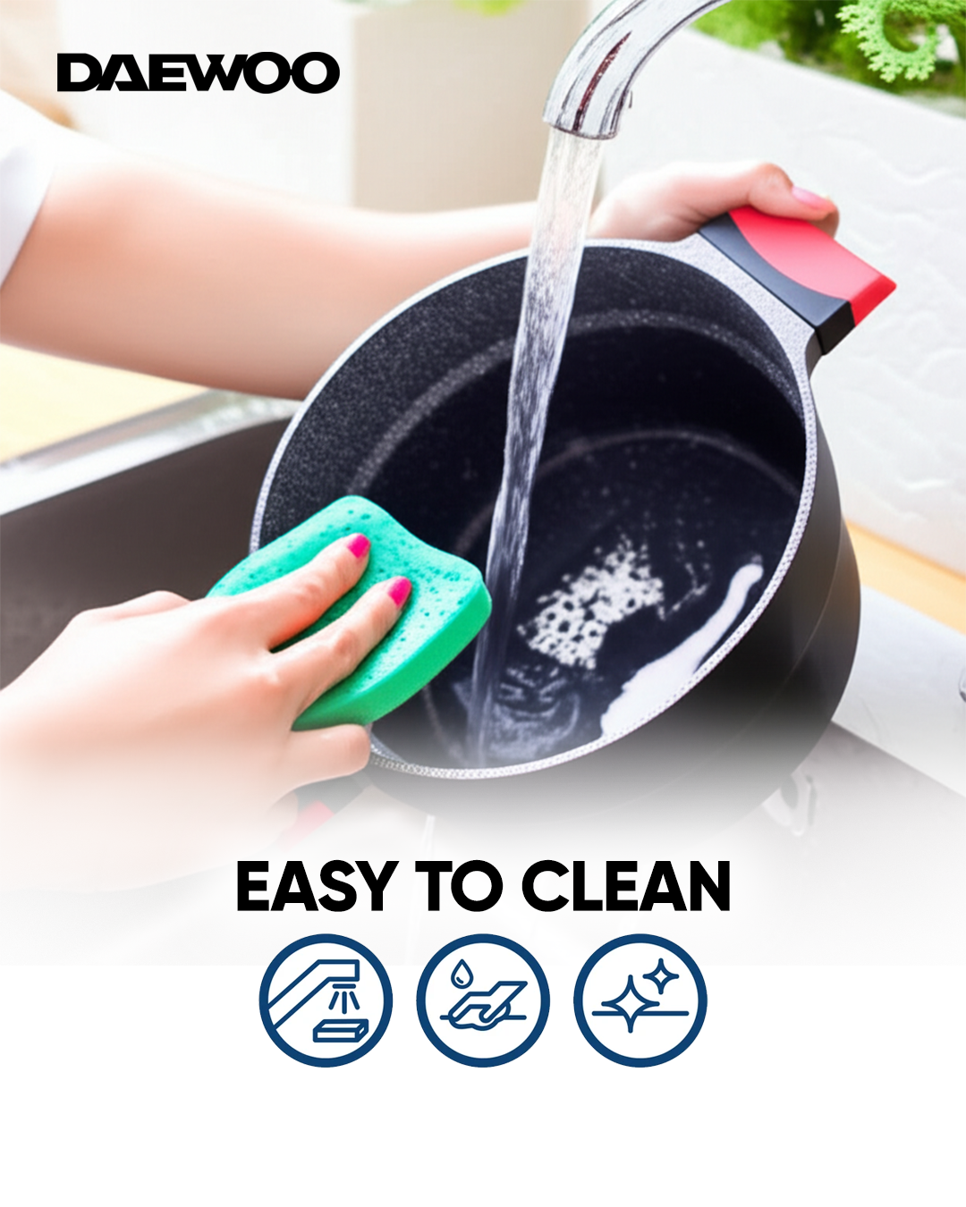 Daewoo 24 cm Granite Pot X Series - Red/Black - Default Title - Image 8