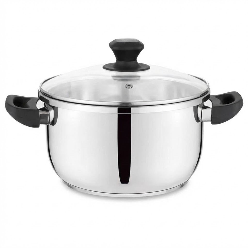 Daewoo 3-In-1 304  Stainless Steel Pressure Cooker 8L: [Save 70% Time] [3 PSI Settings], One-Hand Locking, Induction Compatible, Glass Lid & Steamer Rack Included - Default Title - Image 4