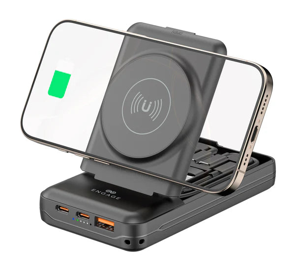 Engage, Magnetic Wireless Power Bank (10000mAh) Multi-Functional (20W) - Black - Image 5