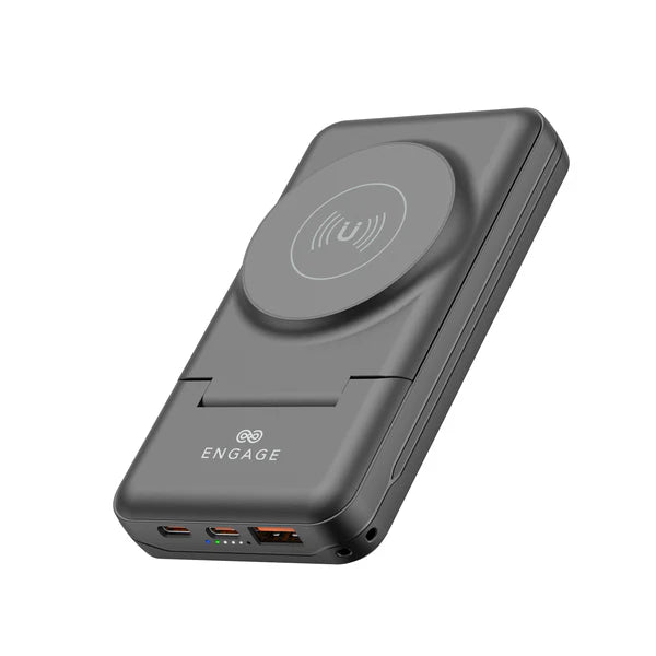 Engage, Magnetic Wireless Power Bank (10000mAh) Multi-Functional (20W) - Black - Image 3