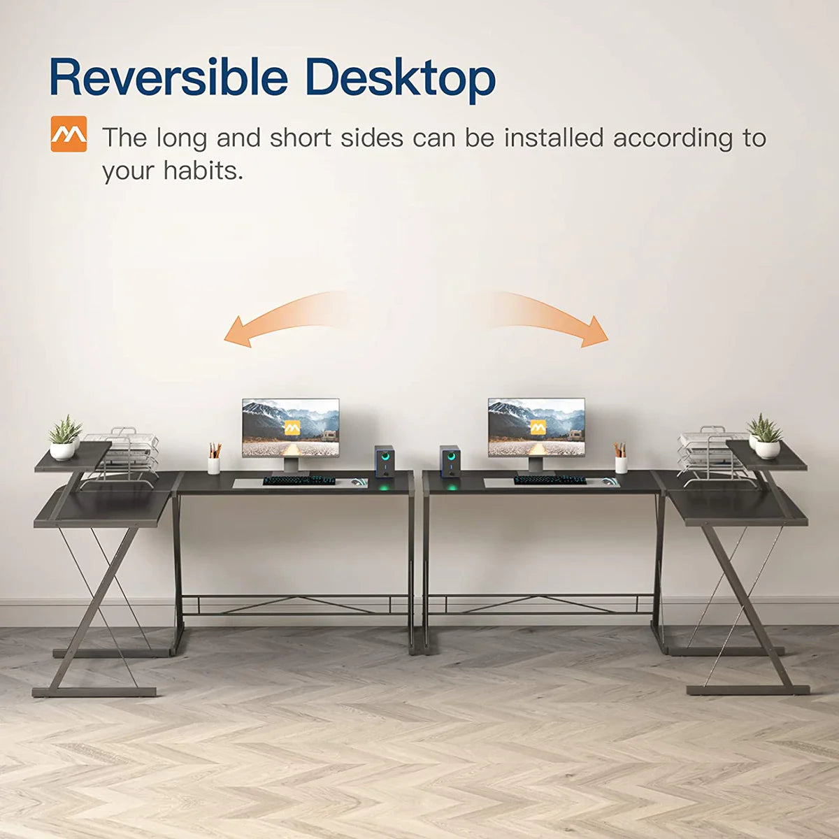 Gameon 3 in 1 L-Shaped Slayer II XL Series Gaming Desk - (150x112x74cm) - Table Top (100x48cm + 60x48cm) - Default Title - Image 5