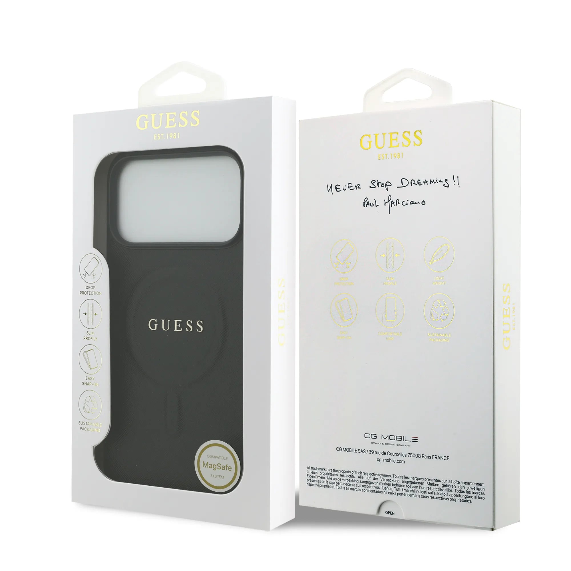 Guess, MagSafe PU Saffiano Leather Case with Classic Logo, iPhone 17 Pro Max - Sky Blue - Image 13