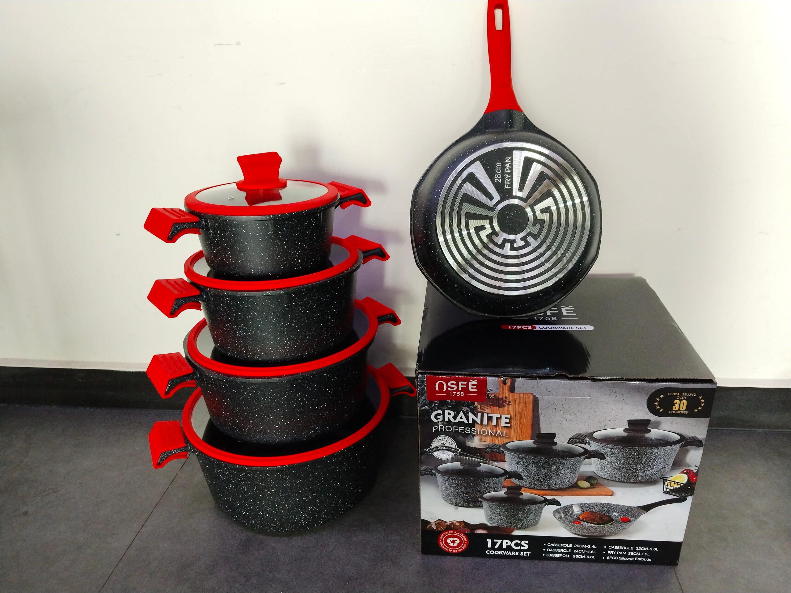 OSFE UMC Marble Cookware Set 17 pcs - Black - Default Title - Image 4