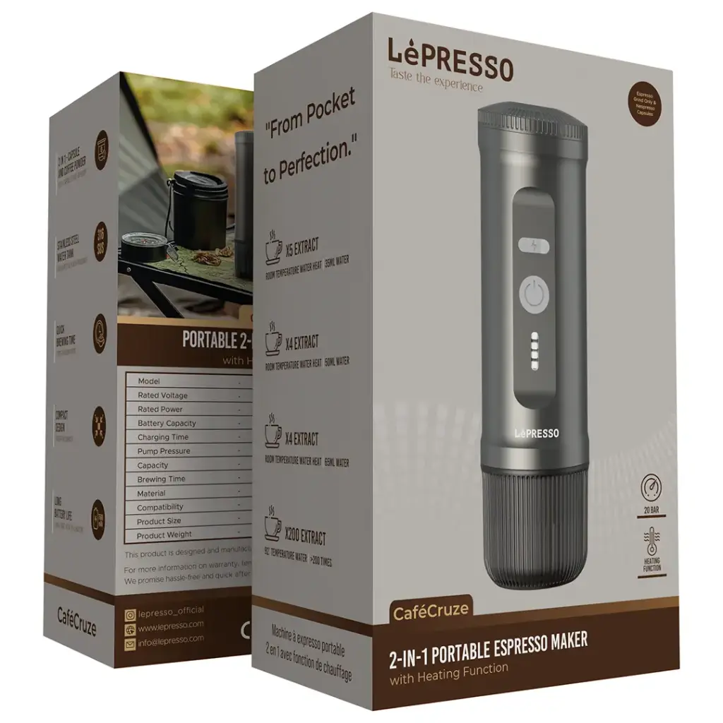 Lepresso, Portable 2-in-1 Espresso Maker - Gray - Image 3