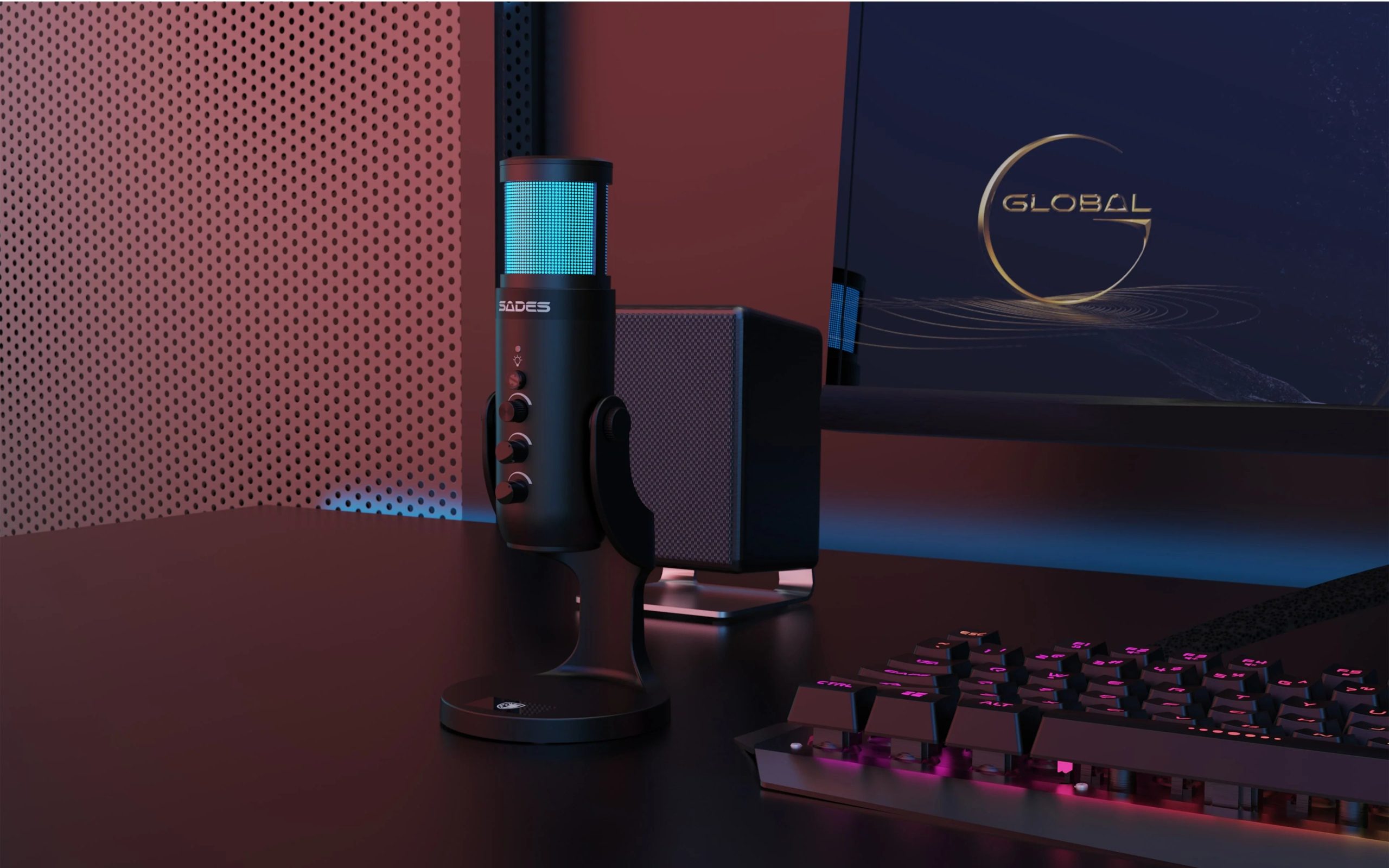 Sades SW-MC04 OTUS Gaming Stream Microphone - White - Image 4