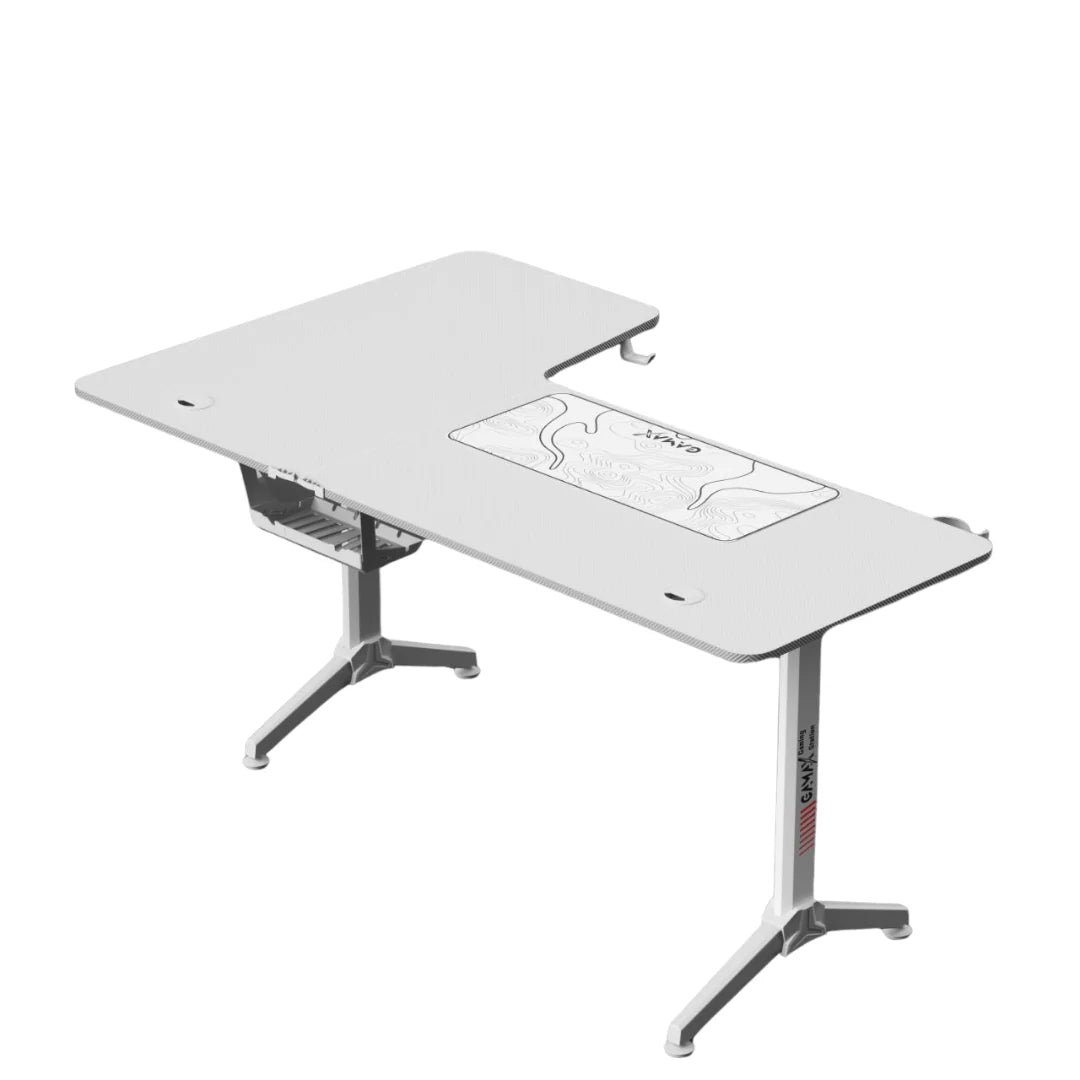 Gamax -R Gaming Table (L-Shaped) 160*100*75cm - with Mousepad Right - White ( Installation not included ) - Default Title - Image 5