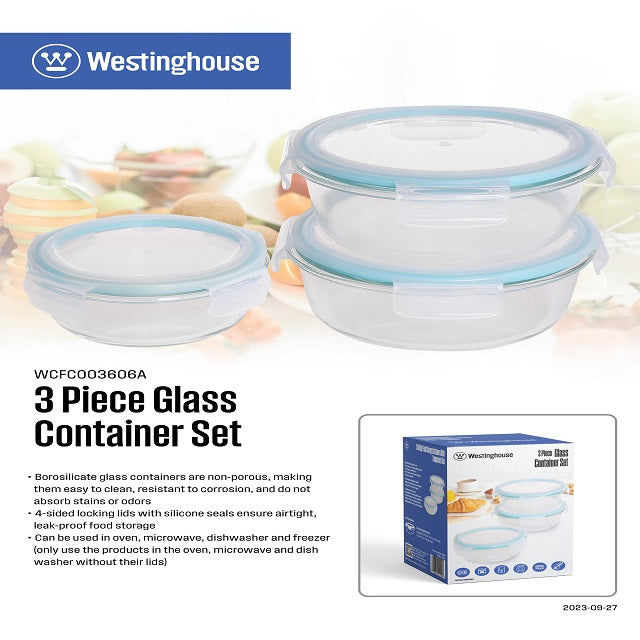Westinghouse, 3-Piece Round Glass Storage Set - Default Title - Image 3